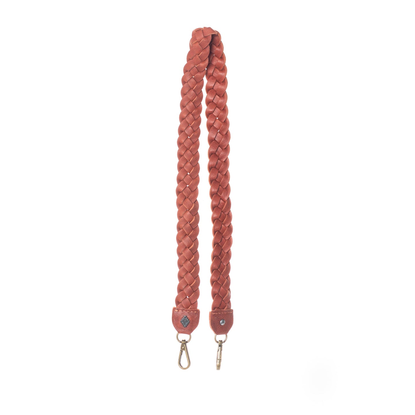 BRAIDED CROSS BODY STRAP - ARTISAN FULL LEATHER - SIENNA