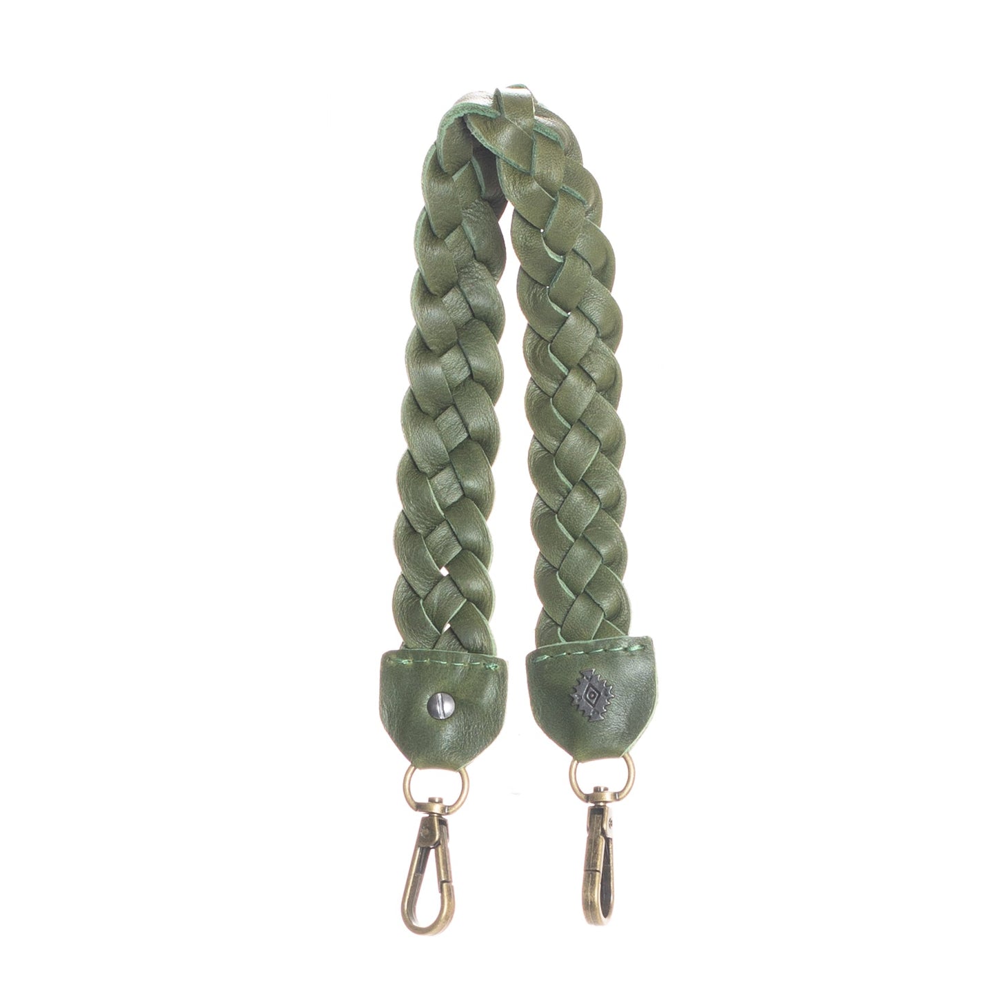 BRAIDED SHOULDER STRAP - ARTISAN COLLECTION - FULL LEATHER - DEEP EMERALD
