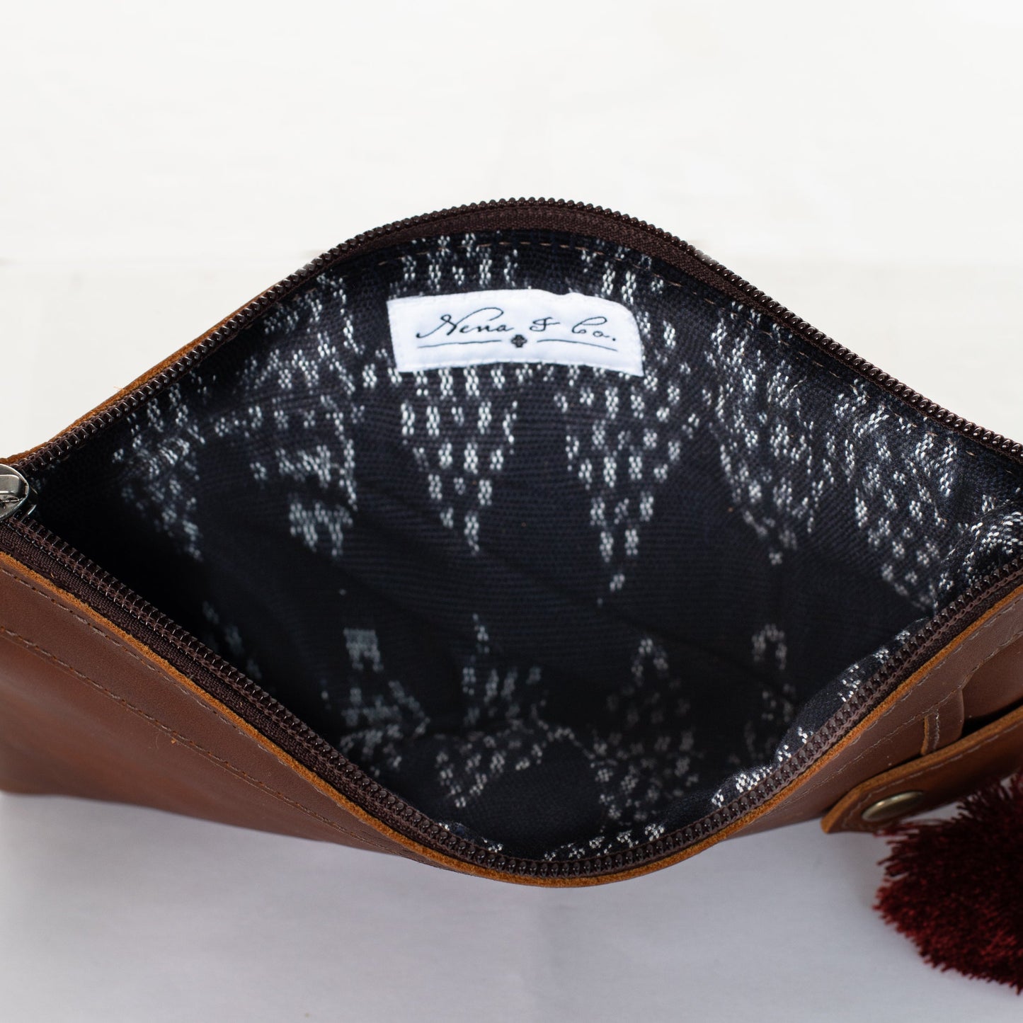 EVERYTHING CLUTCH - FULL LEATHER - CAFE