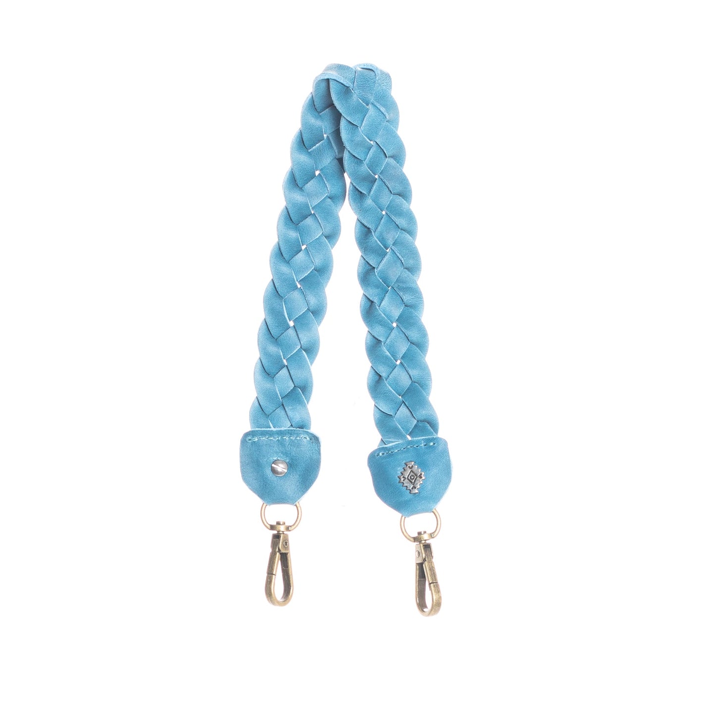 BRAIDED SHOULDER STRAP - FULL LEATHER COLLECTION - CERULEAN