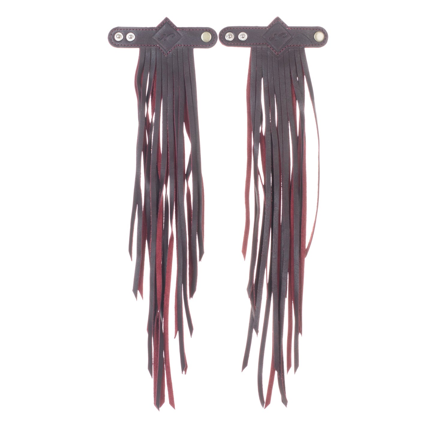 DIAMANTE FRINGE TASSELS - FULL LEATHER COLLECTION - SET OF 2