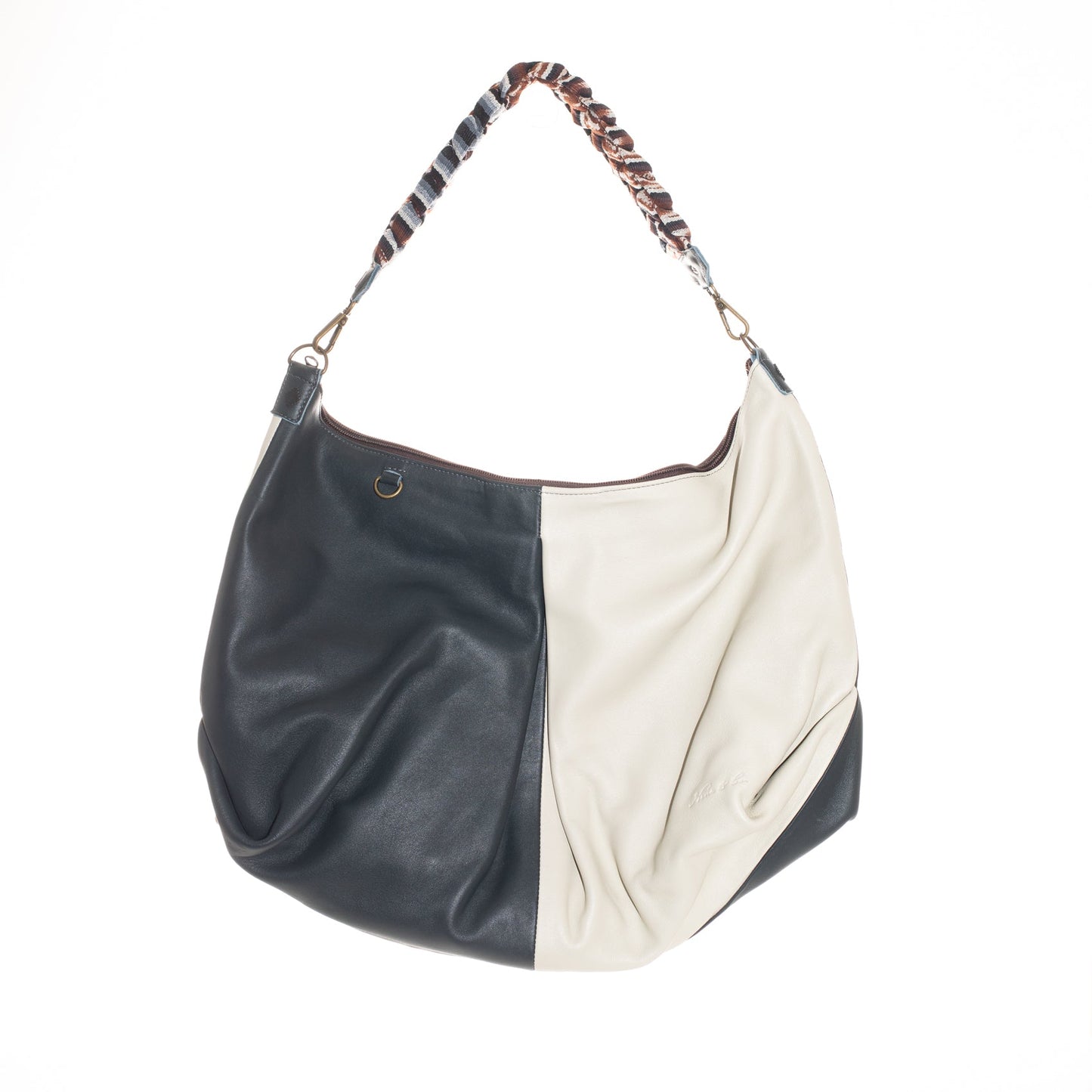 TWO-TONE EXPEDITION BAG - MEDIUM - FULL LEATHER COLLECTION - SLATE & BONE LEATHER