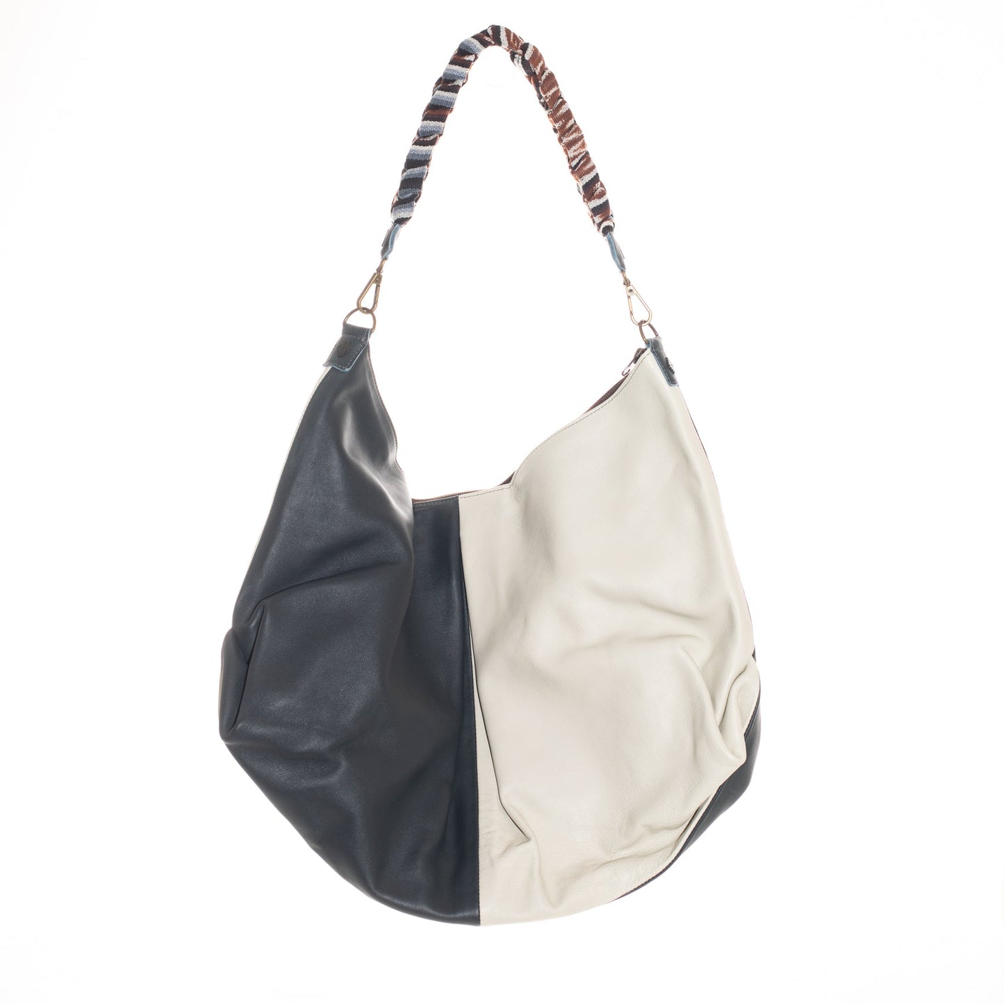 TWO-TONE EXPEDITION BAG - MEDIUM - FULL LEATHER COLLECTION - SLATE & BONE LEATHER