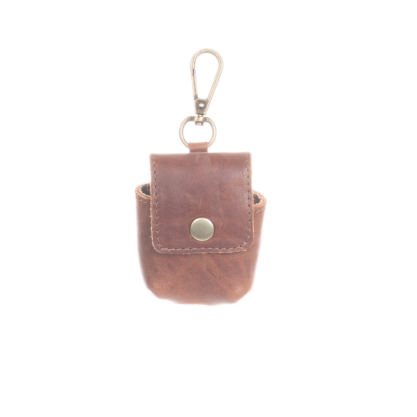 HAND SANITIZER SNAP CASE - FULL LEATHER - CAFE