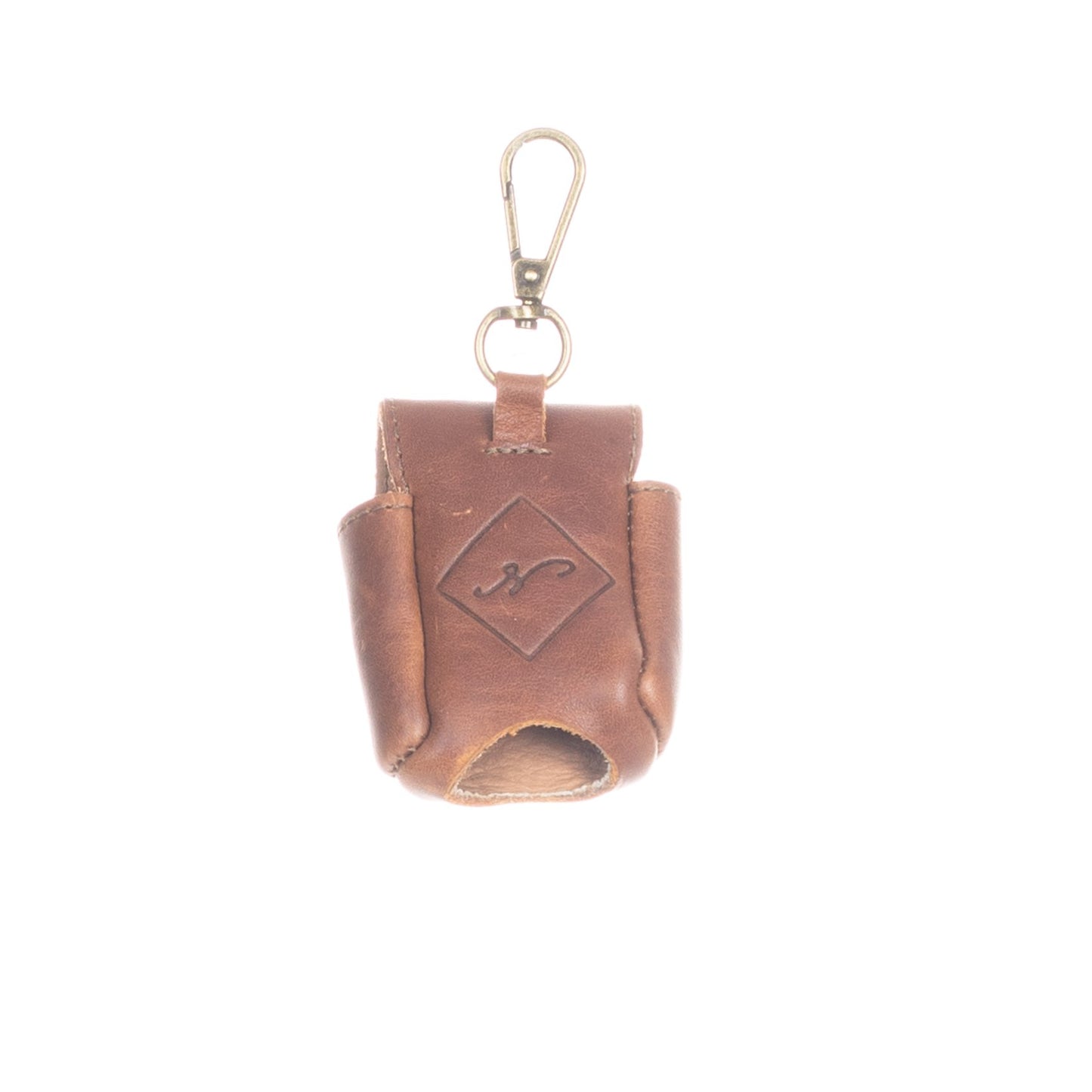 HAND SANITIZER SNAP CASE - FULL LEATHER - CAFE