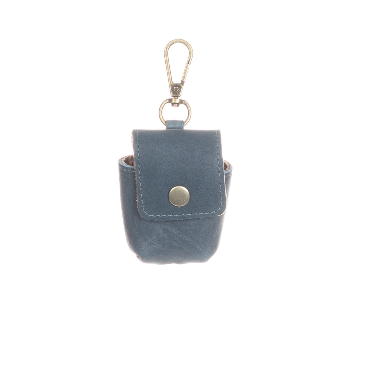 HAND SANITIZER SNAP CASE - FULL LEATHER - SLATE