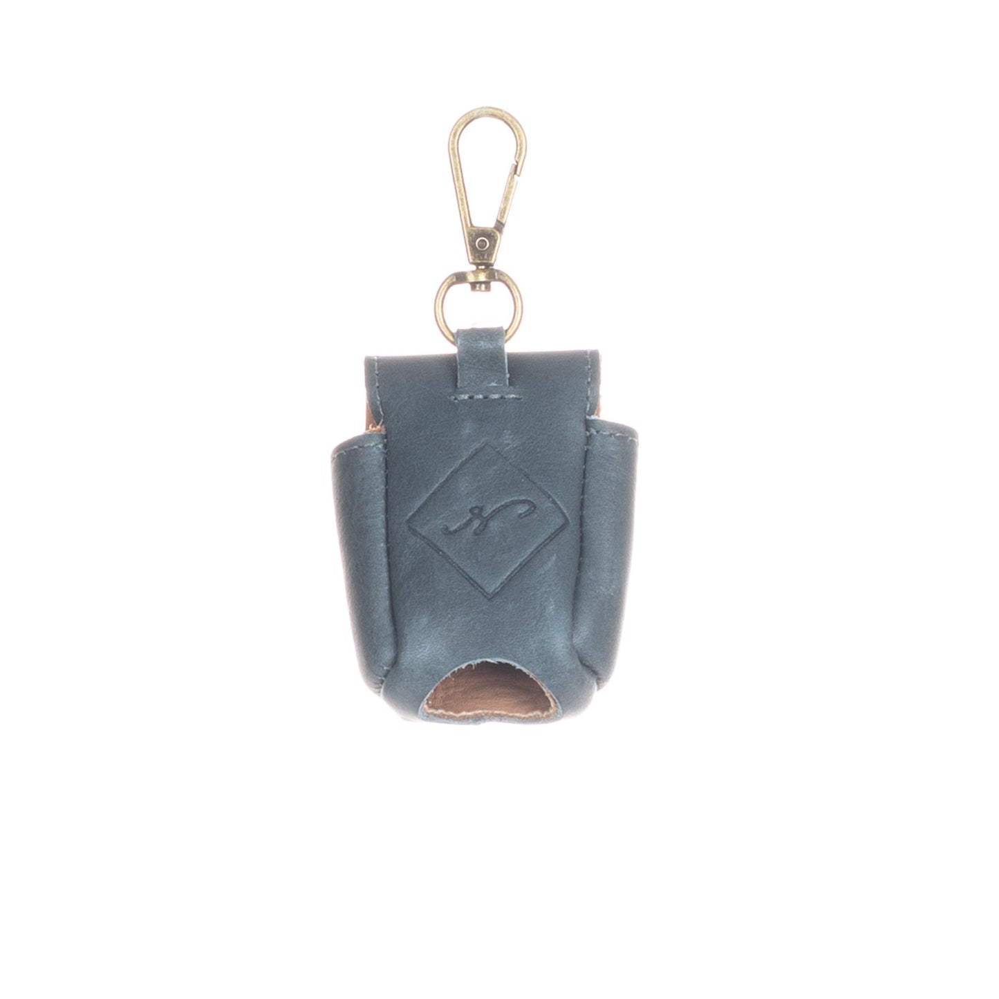 HAND SANITIZER SNAP CASE - FULL LEATHER - SLATE