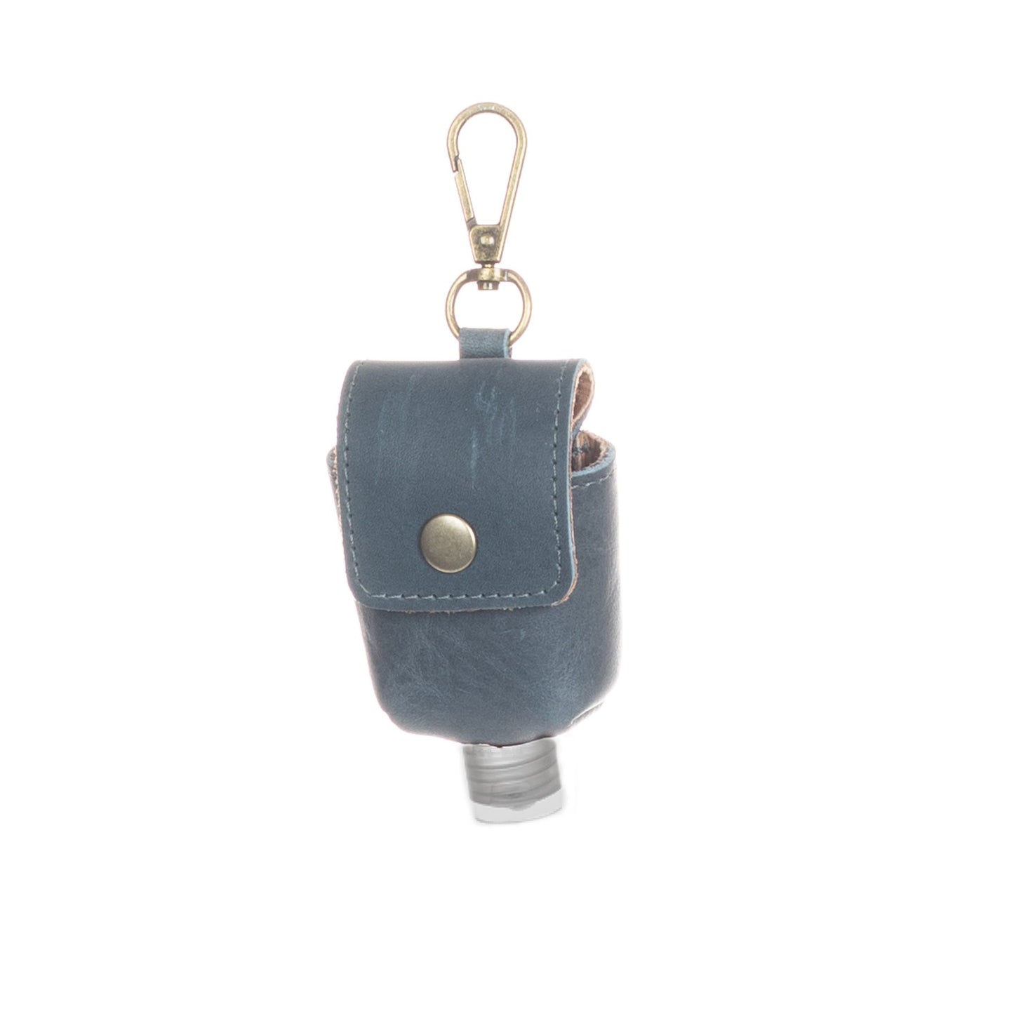 HAND SANITIZER SNAP CASE - FULL LEATHER - SLATE