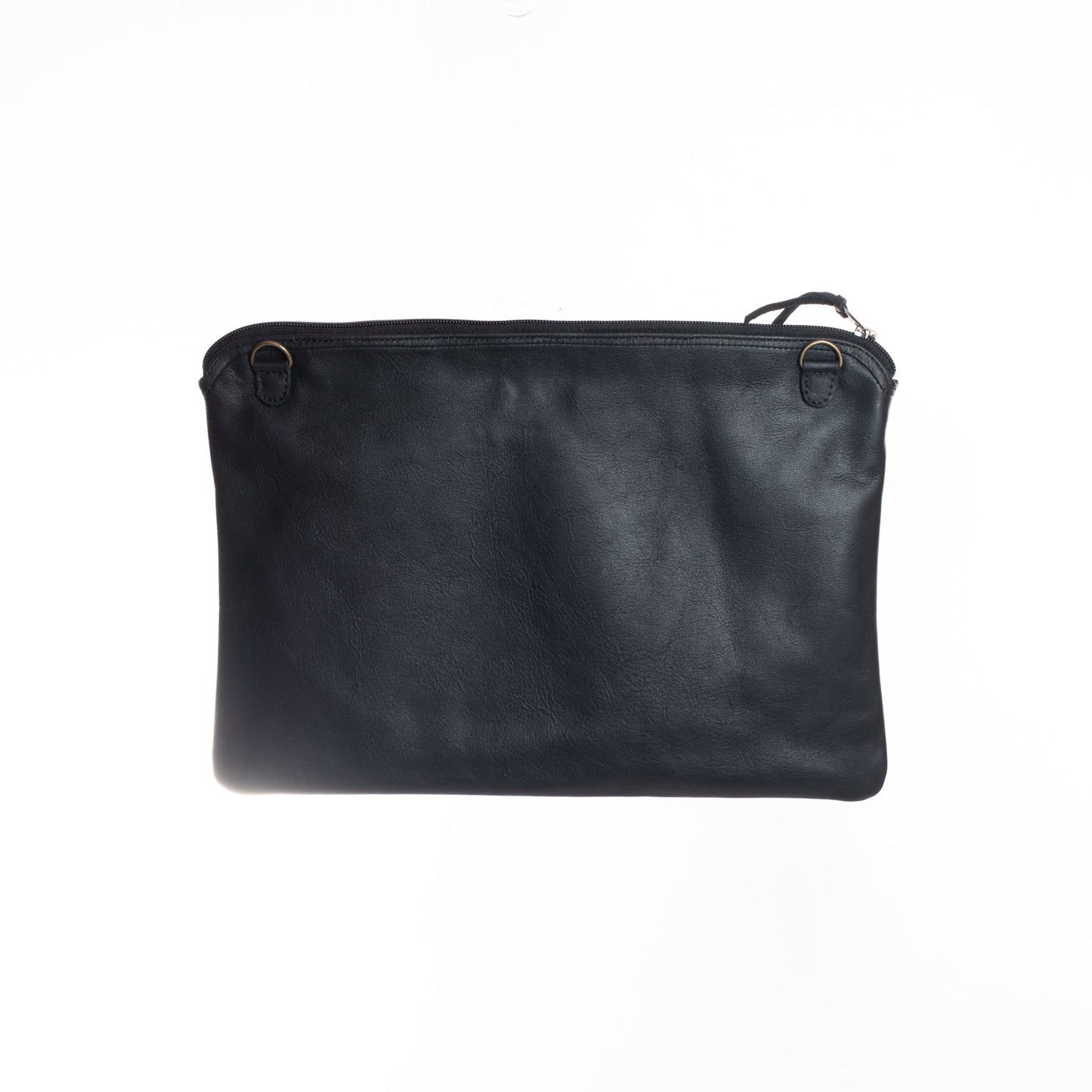LAPTOP CASE 16" - FULL LEATHER COLLECTION -BLACK DIAMOND JASPE LINER - BLACK LEATHER