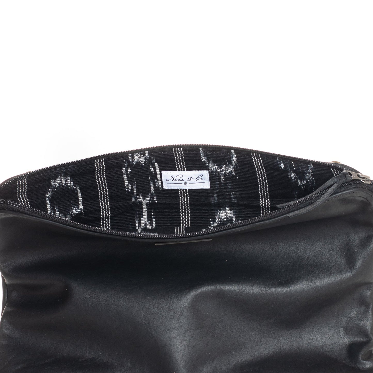 LAPTOP CASE 16" - FULL LEATHER COLLECTION -BLACK DIAMOND JASPE LINER - BLACK LEATHER