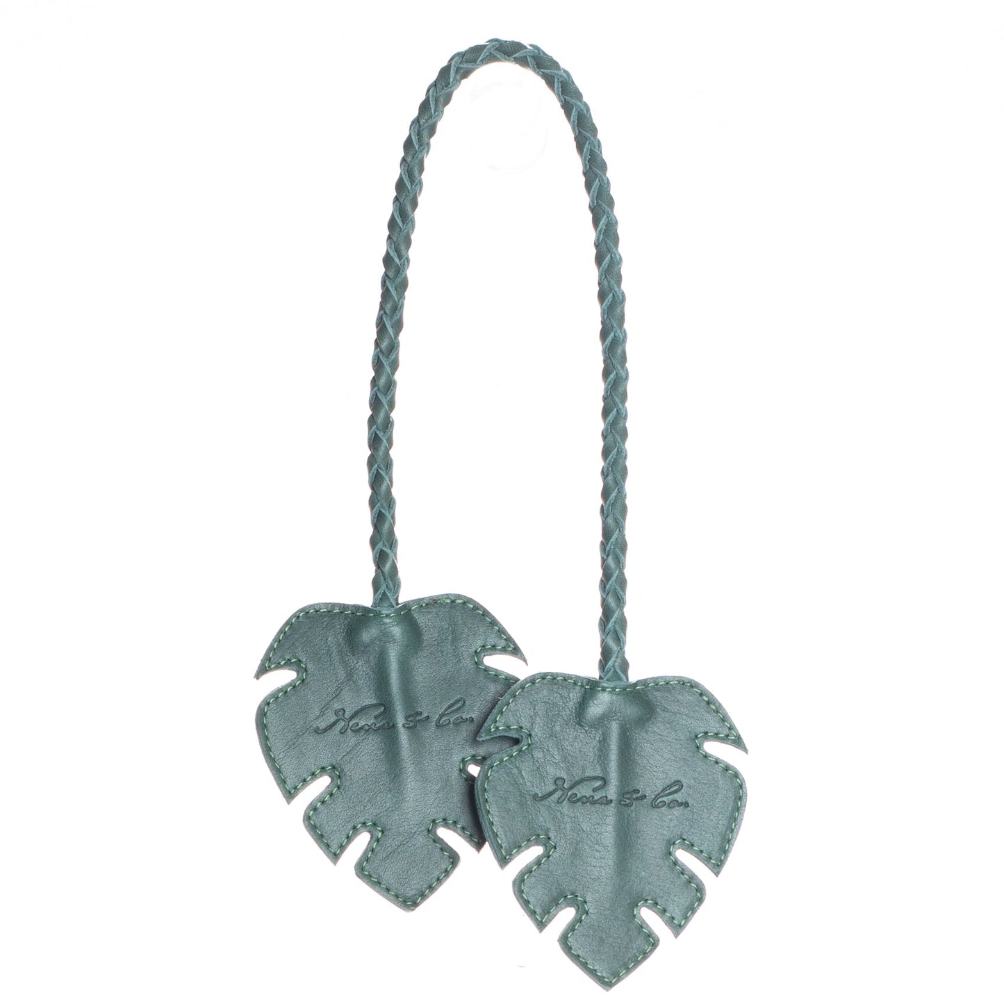 PALM LEAF TASSEL - EVERGREEN LEATHER