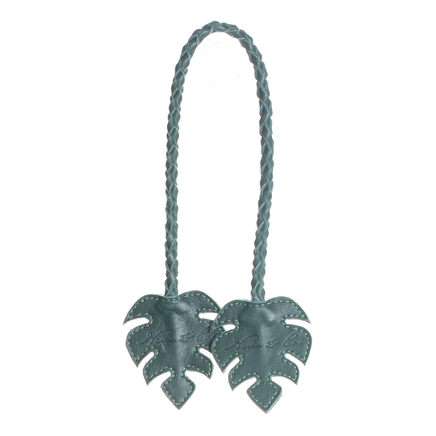 PALM LEAF TASSEL - EVERGREEN LEATHER
