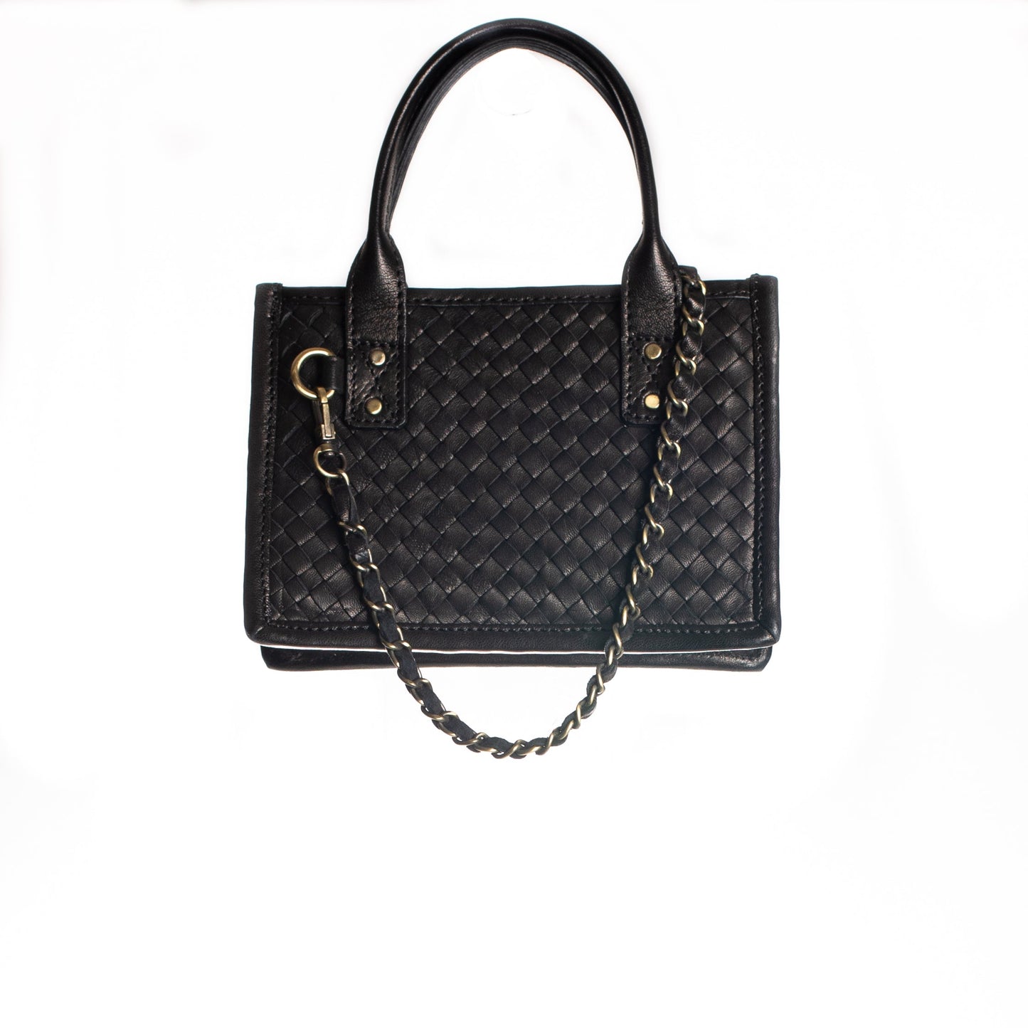 **CLOSEOUT** MICRO PERFECT TRAVEL TOTE - MOROCCO WOVEN COLLECTION - BLACK