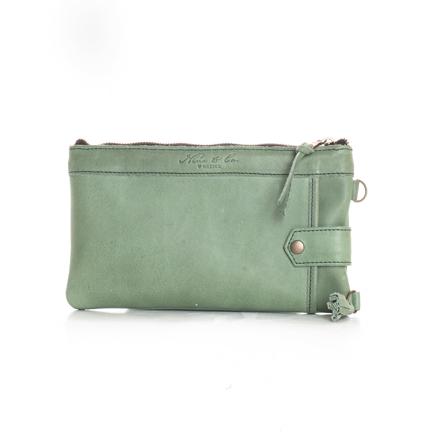 EVERYTHING CLUTCH - MEXICO COLLECTION - FULL LEATHER - JADE