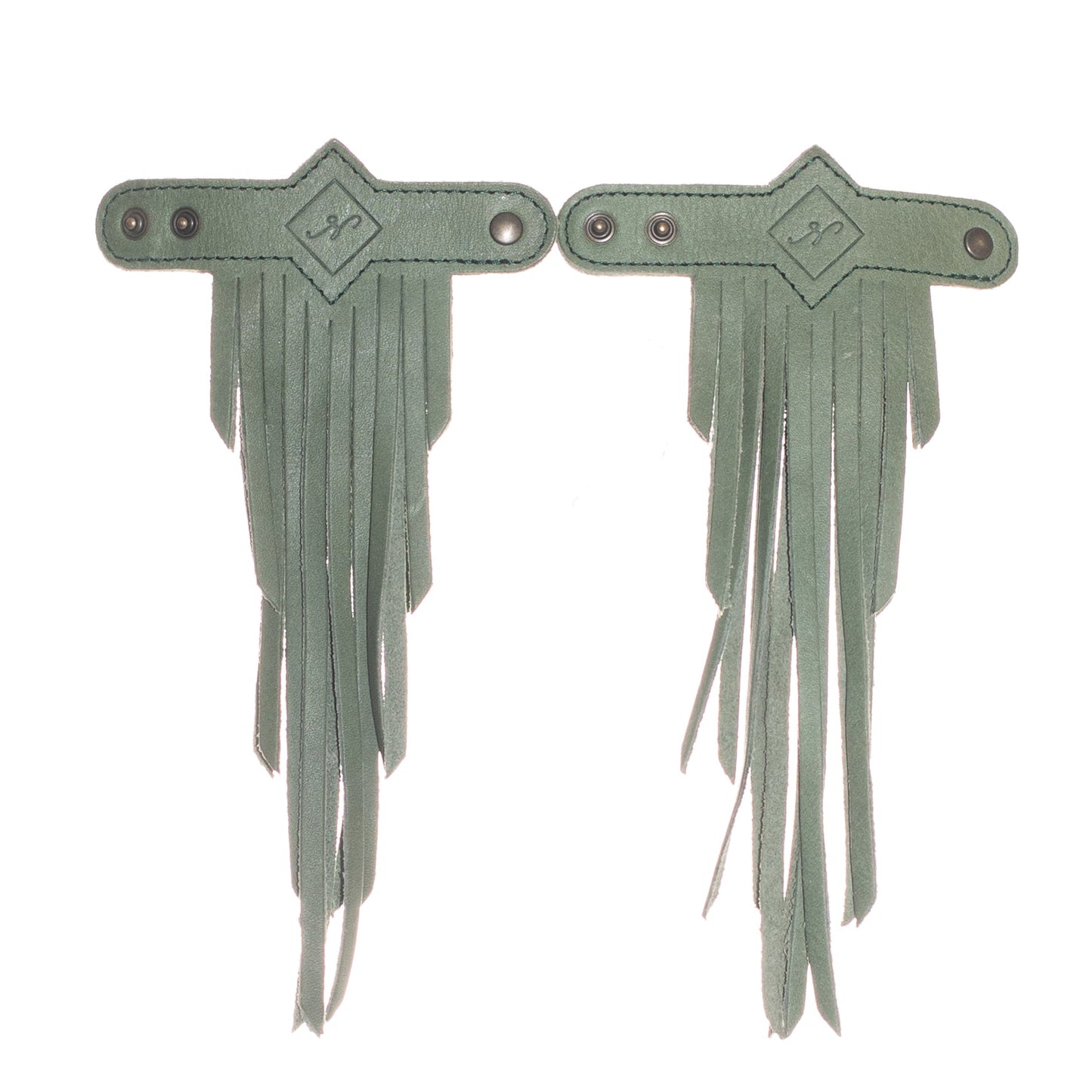 MINI DIAMANTE FRINGE TASSEL - MEXICO COLLECTION - JADE LEATHER - SET OF 2