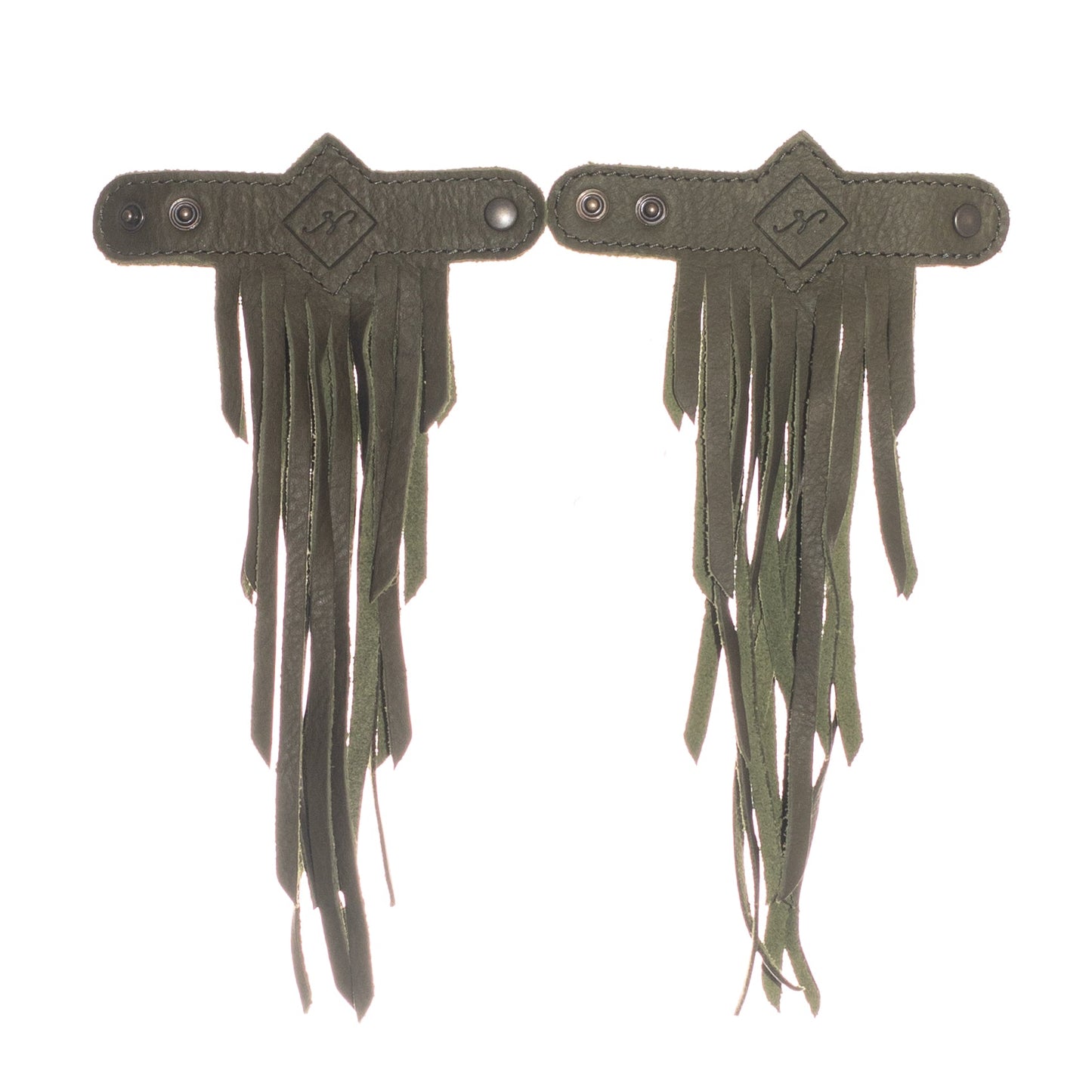 MINI DIAMANTE FRINGE TASSELS - MEXICO OLIVE LEATHER