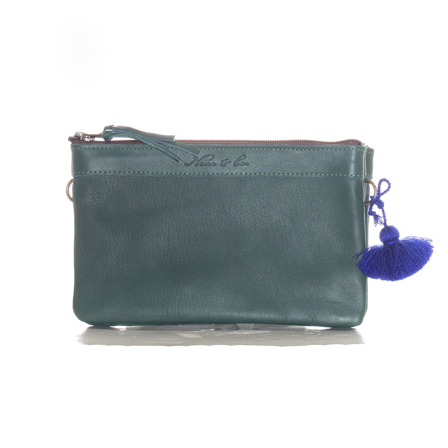 DOUBLE PERFECT CLUTCH - FULL LEATHER COLLECTION - EVERGREEN LEATHER