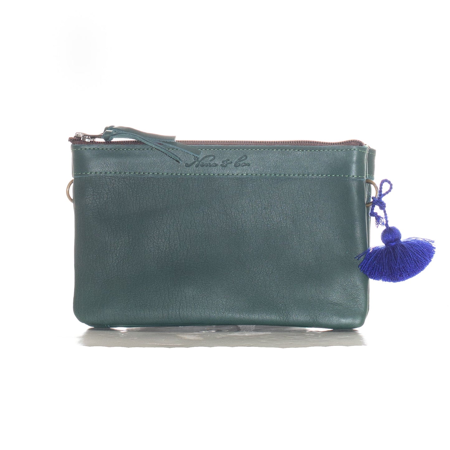 DOUBLE  PERFECT CLUTCH - FULL LEATHER COLLECTION - EVERGREEN LEATHER