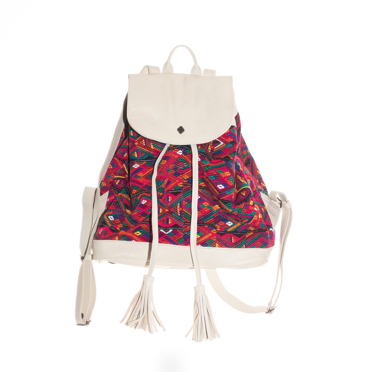 DRAWSTRING BUCKET BACKPACK - OOAK - BONE - NO. 24254