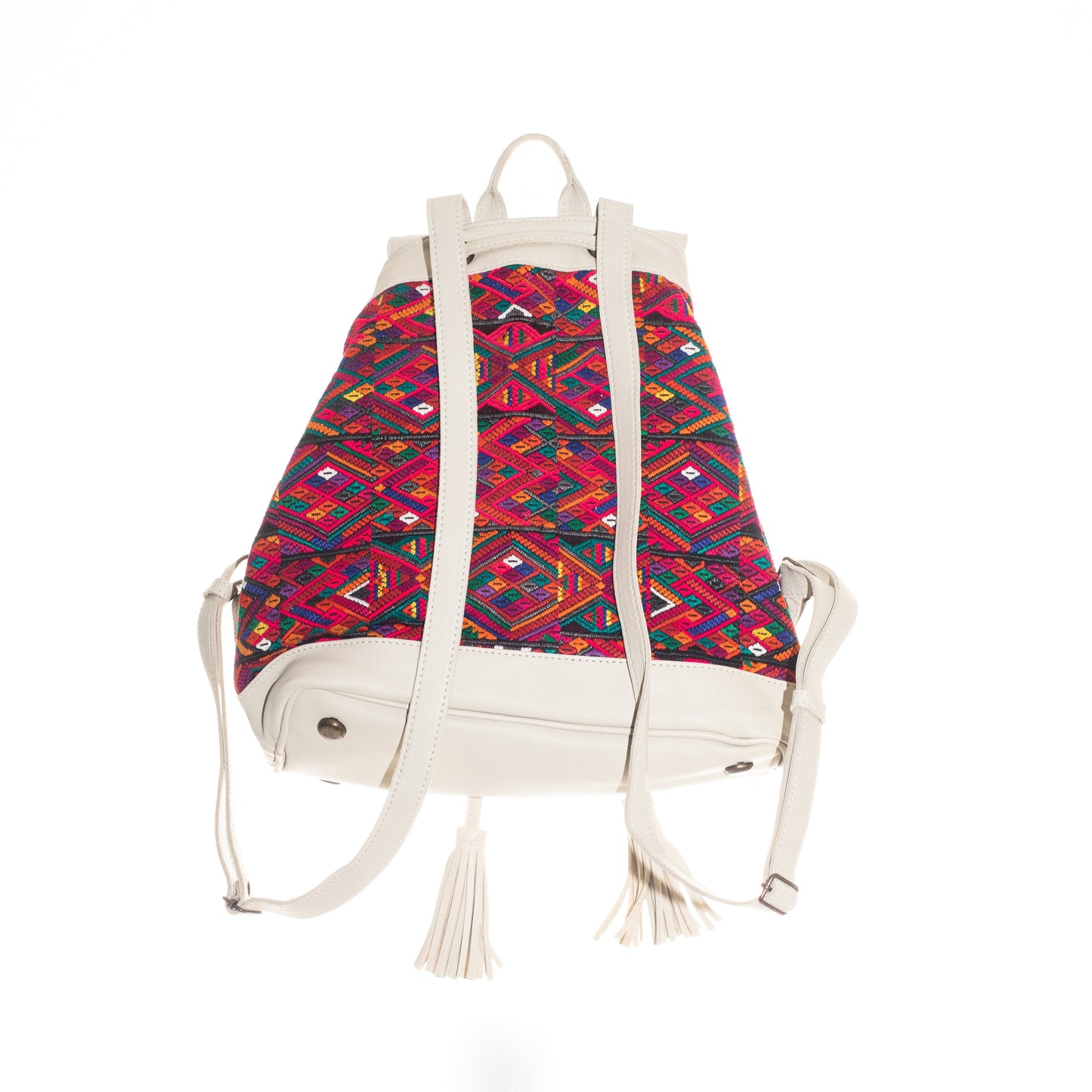 DRAWSTRING BUCKET BACKPACK - OOAK - BONE - NO. 24254