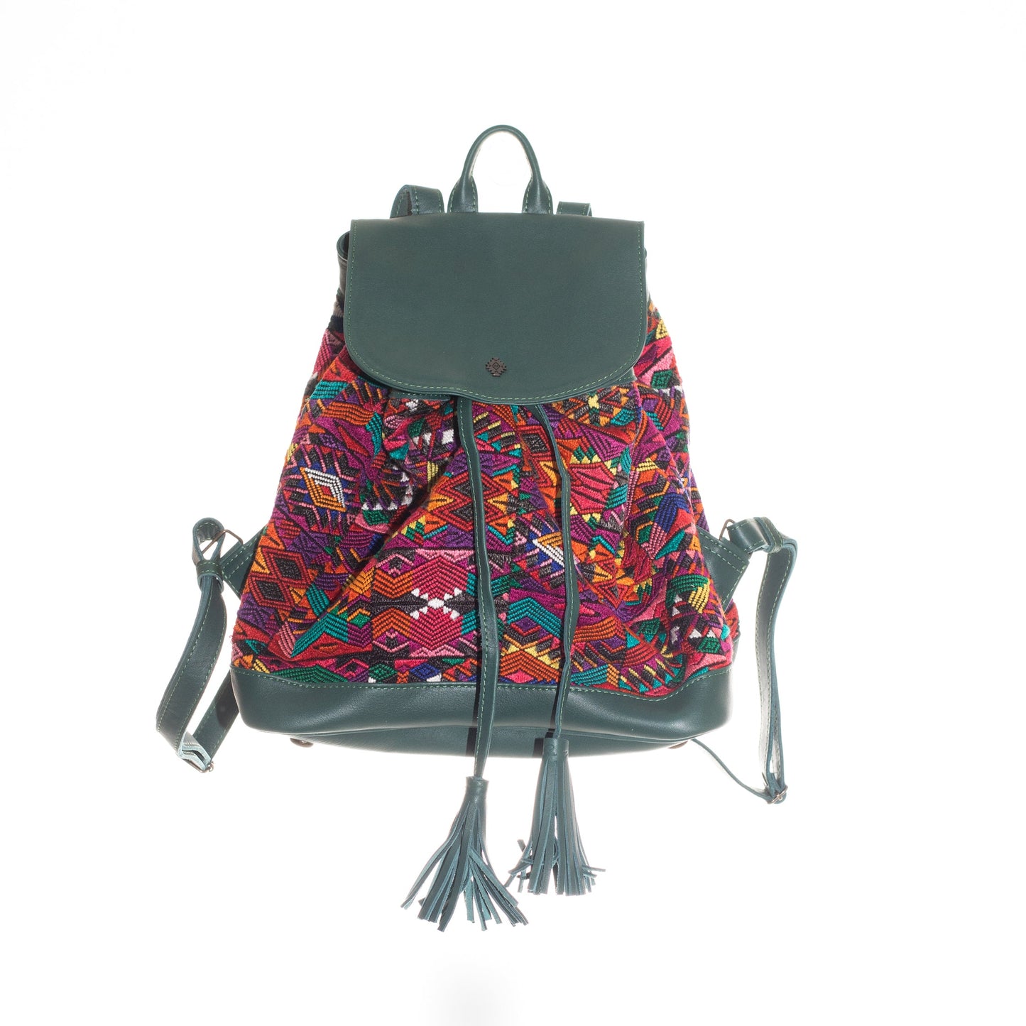 DRAWSTRING BUCKET BACKPACK - OOAK - EVERGREEN - NO. 24296