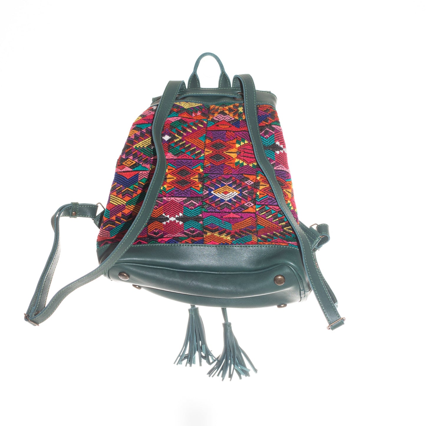 DRAWSTRING BUCKET BACKPACK - OOAK - EVERGREEN - NO. 24296