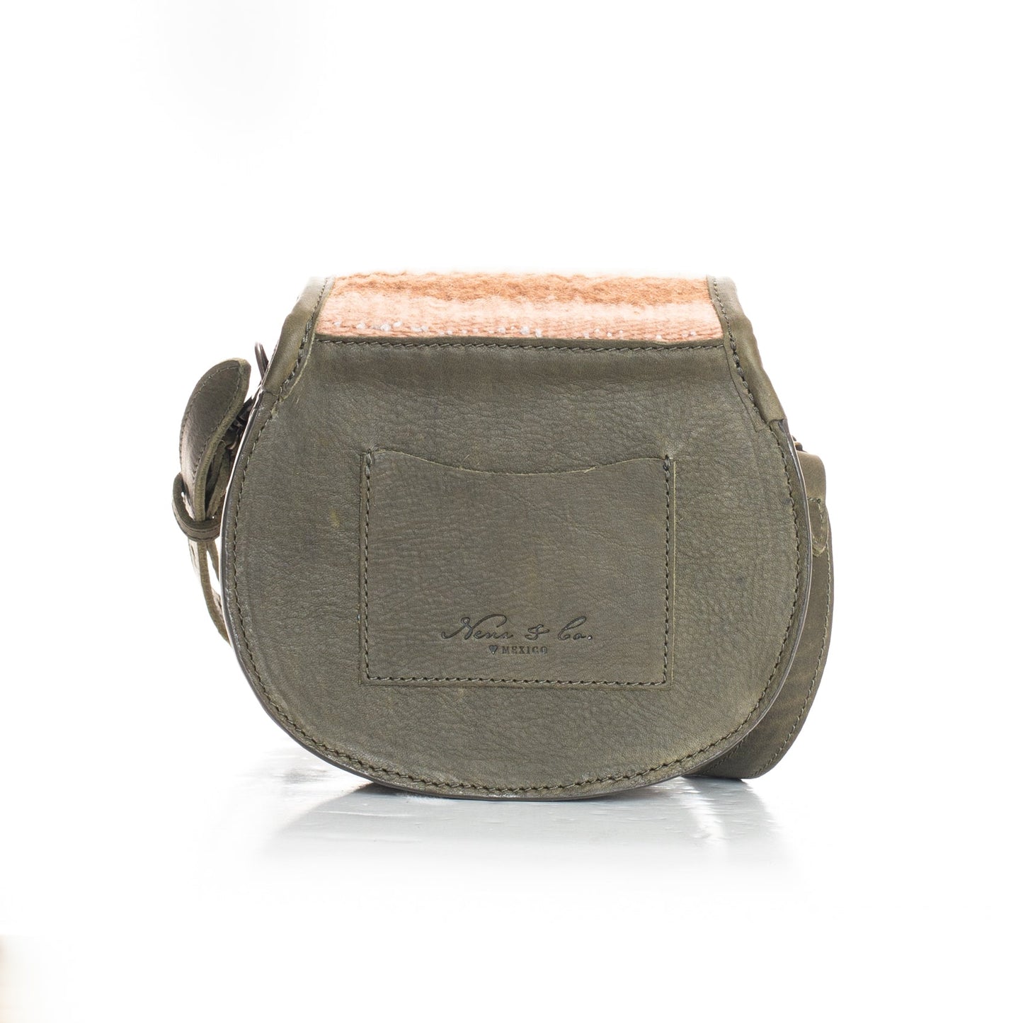 SIDEKICK SADDLE BAG - MEXICO COLLECTION - OOAK TEXTILE - OLIVE LEATHER - NO. 18002
