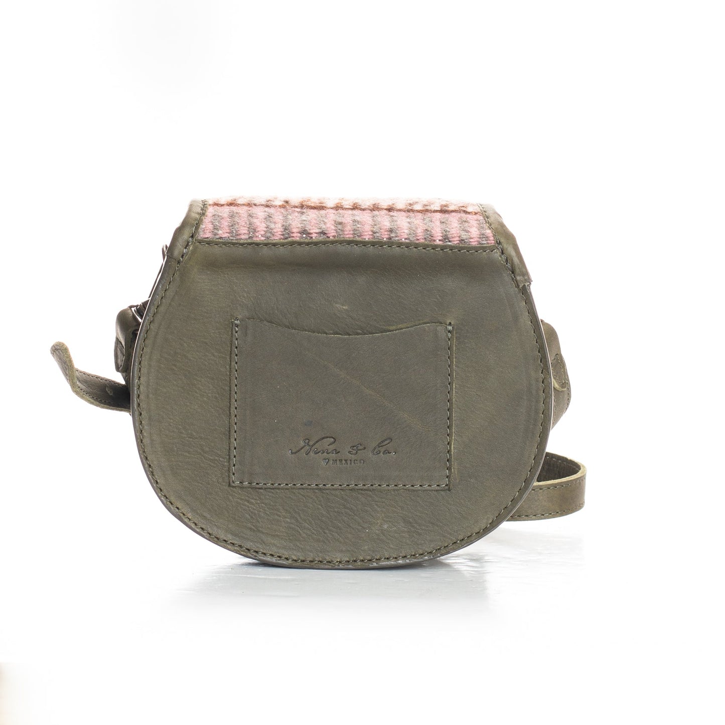 SIDEKICK SADDLE BAG - MEXICO COLLECTION - OOAK TEXTILE - OLIVE LEATHER - NO. 18020