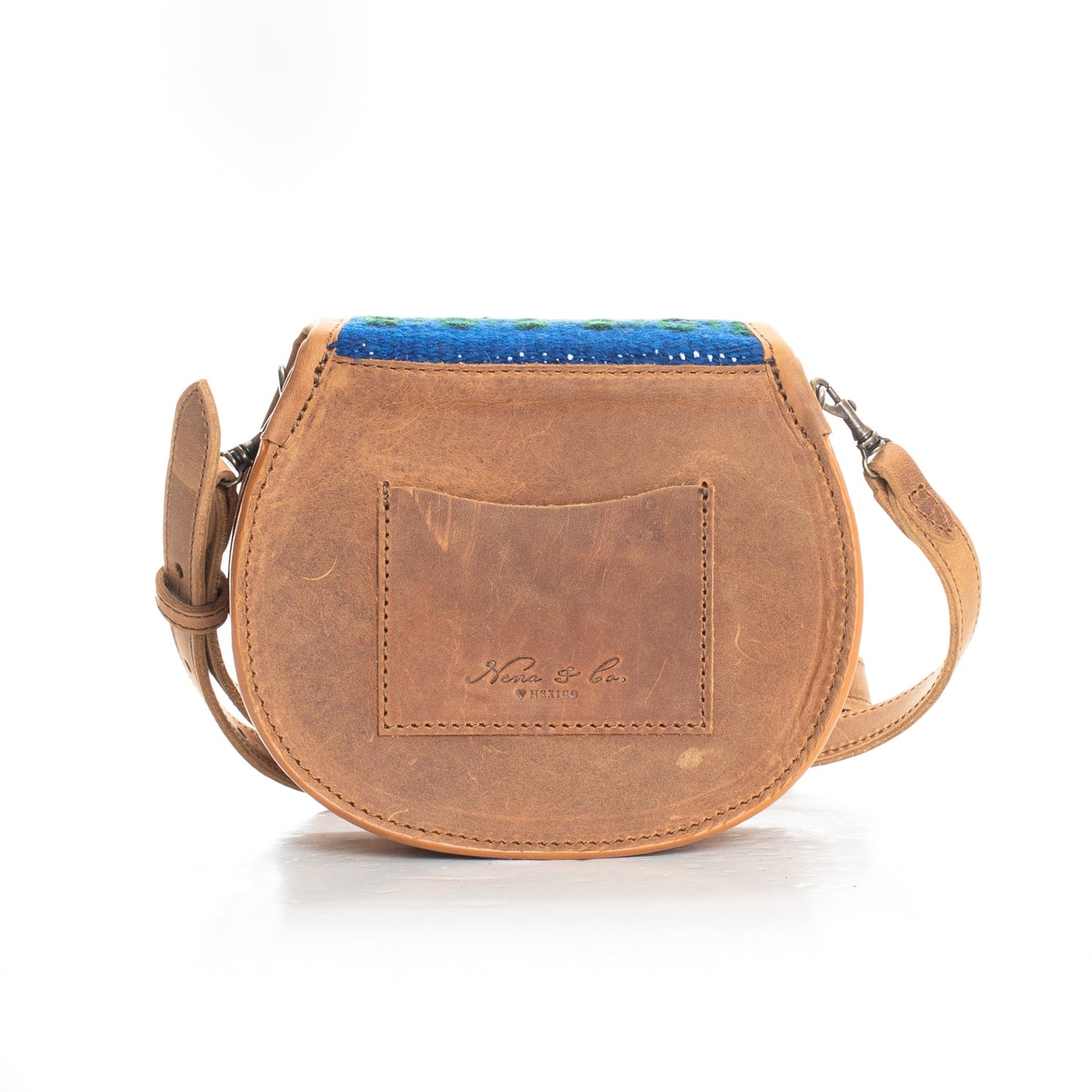 SIDEKICK SADDLE BAG - MEXICO COLLECTION - OOAK TEXTILE - TOBACCO LEATHER - NO. 18056