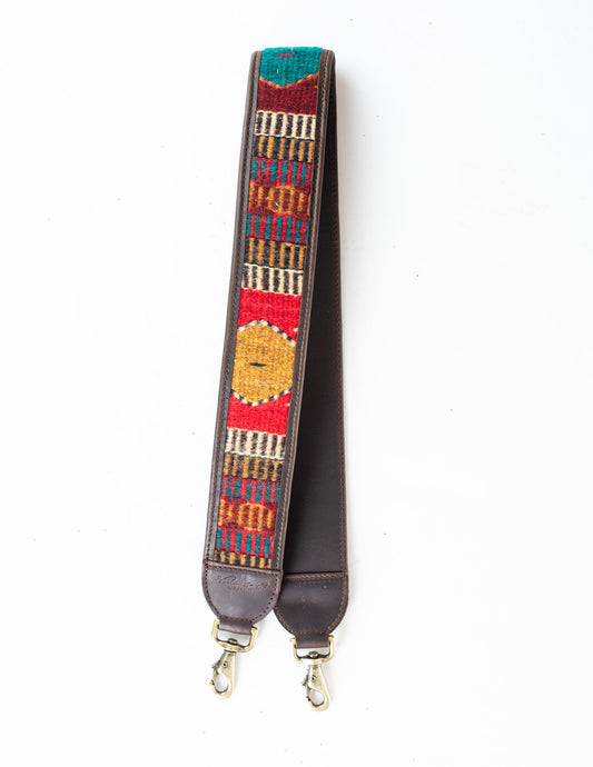 HANDWOVEN BAG STRAP - MEXICO COLLECTION - PAINTHORSE TUMBLED LEATHER NO. 86006