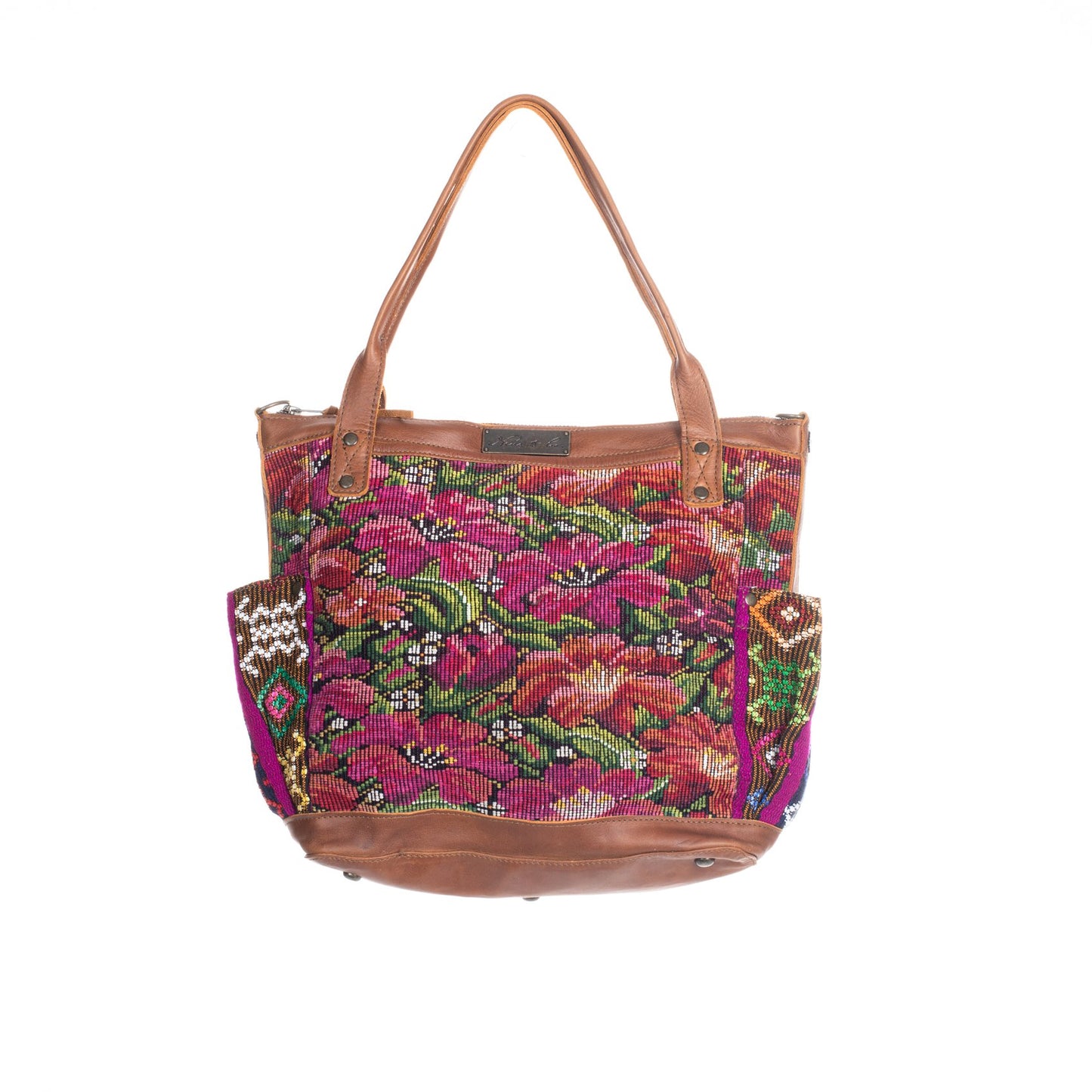 THE PERFECT BAG MEDIUM - OOAK VINTAGE TEXTILE - CAFE - NO. 82062