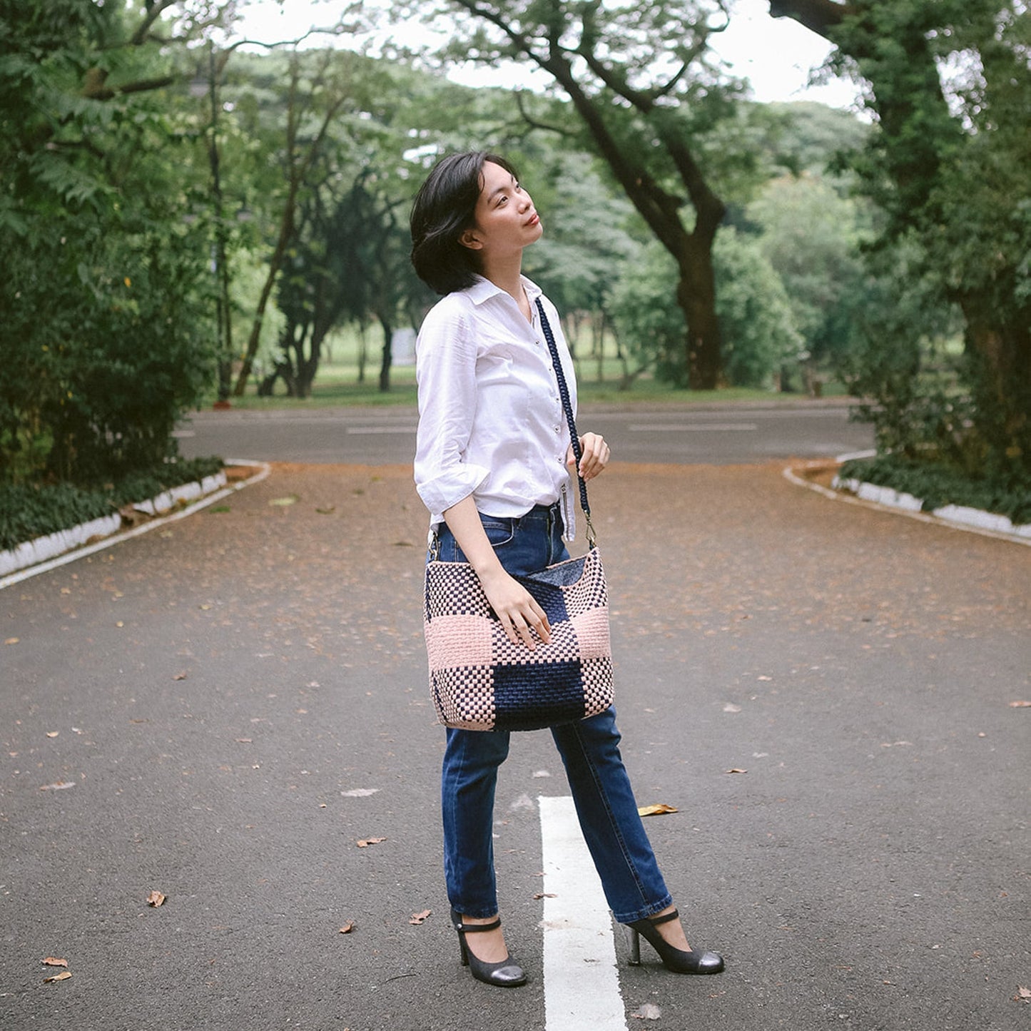 NARRA CROSS BODY BAG STRAP - PHILIPPINES COLLECTION - NAVY