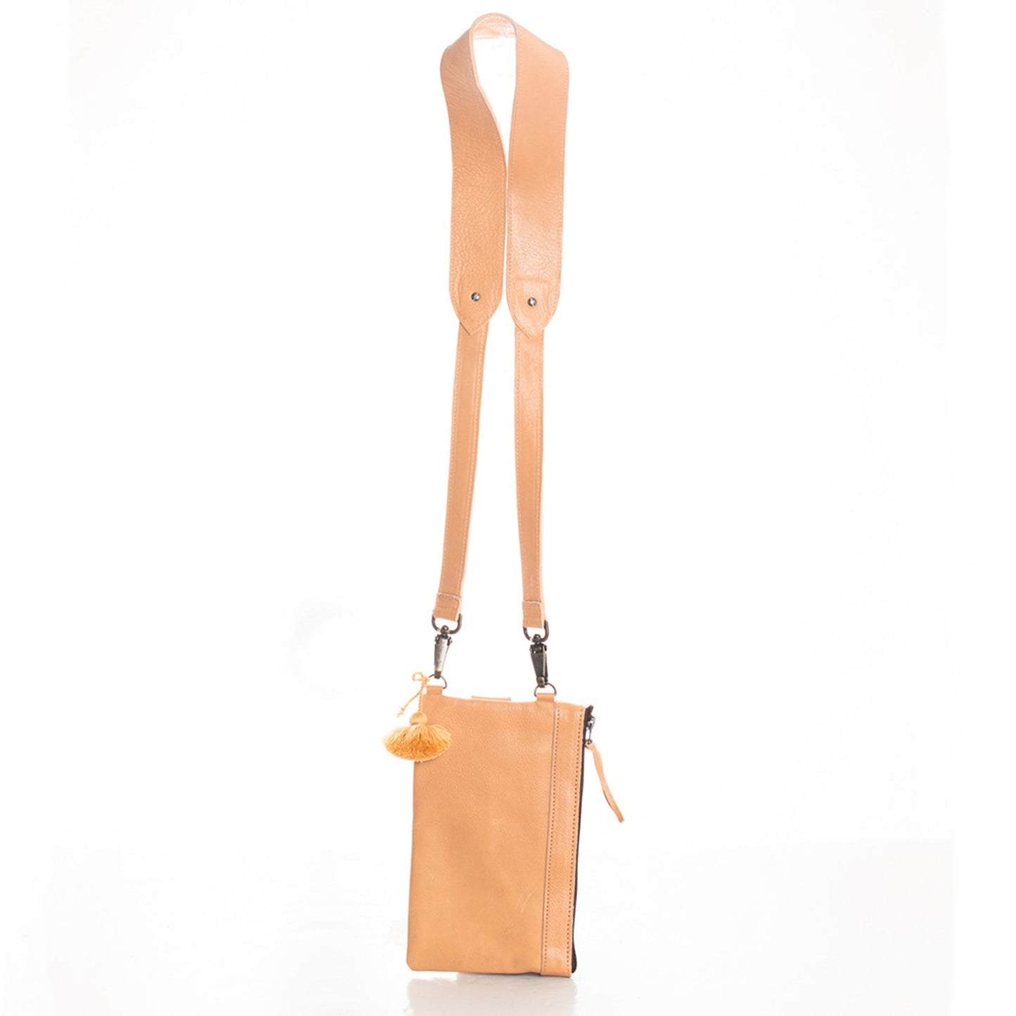THE EVERYTHING CLUTCH + UTILITY STRAP SET - FULL LEATHER COLLECTION - SANDSTONE