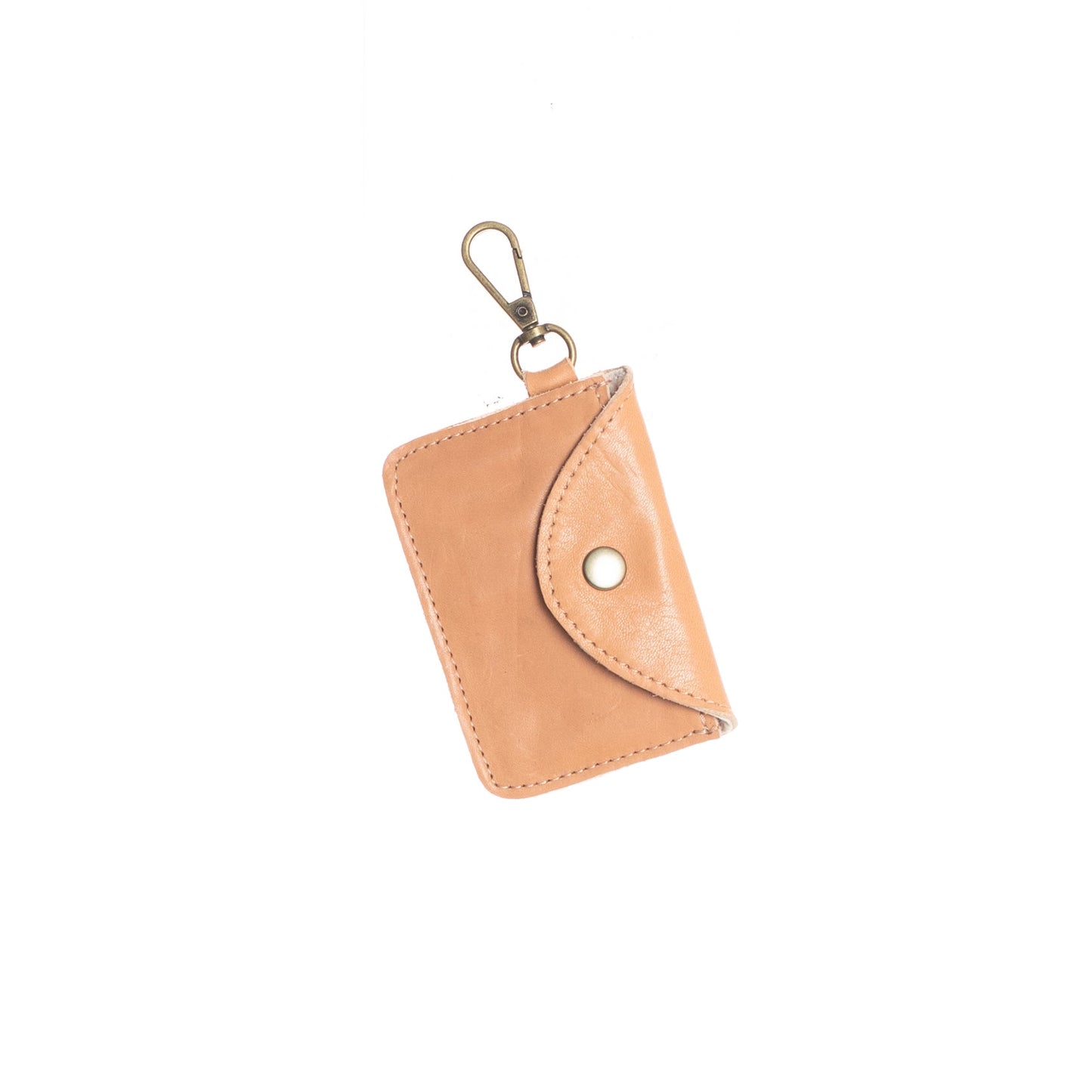 CARD CASE WITH CLASP - FULL LEATHER COLLECTION - SANDSTONE