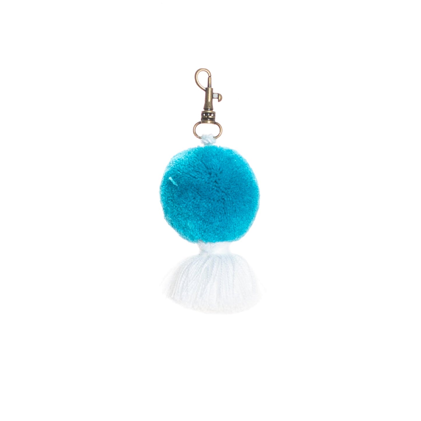 MINI POM TASSEL CHARM - ACCESSORIES COLLECTION - SAPPHIRE & WHITE