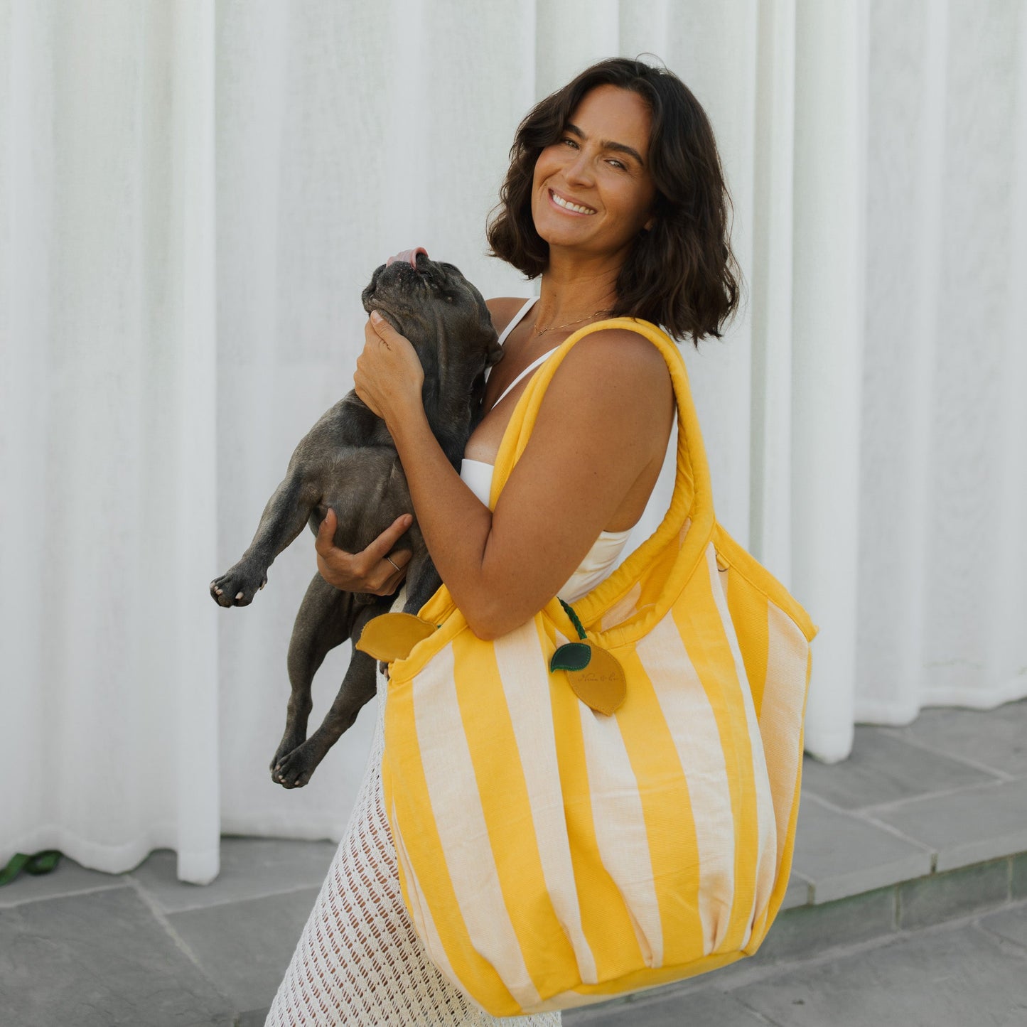 NENA X BUY GUIDE - VOYAGER BAG - CABANA STRIPE - YELLOW