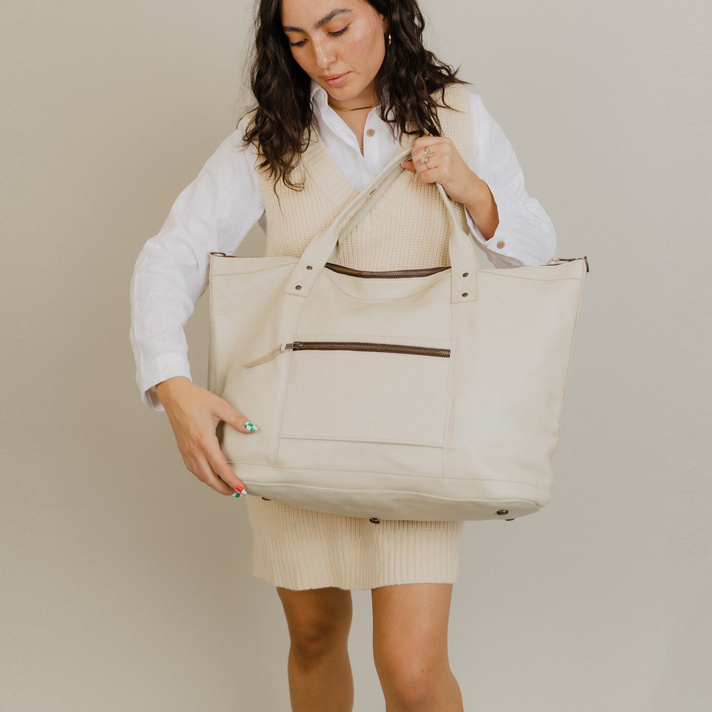 THE PERFECT WEEKENDER - FULL LEATHER COLLECTION - BONE