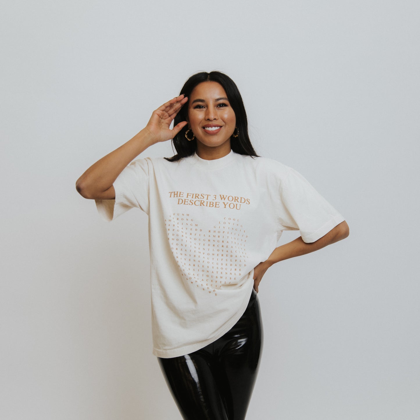 NENA & CO. APPAREL - WORD SEARCH T-SHIRT - CREAM