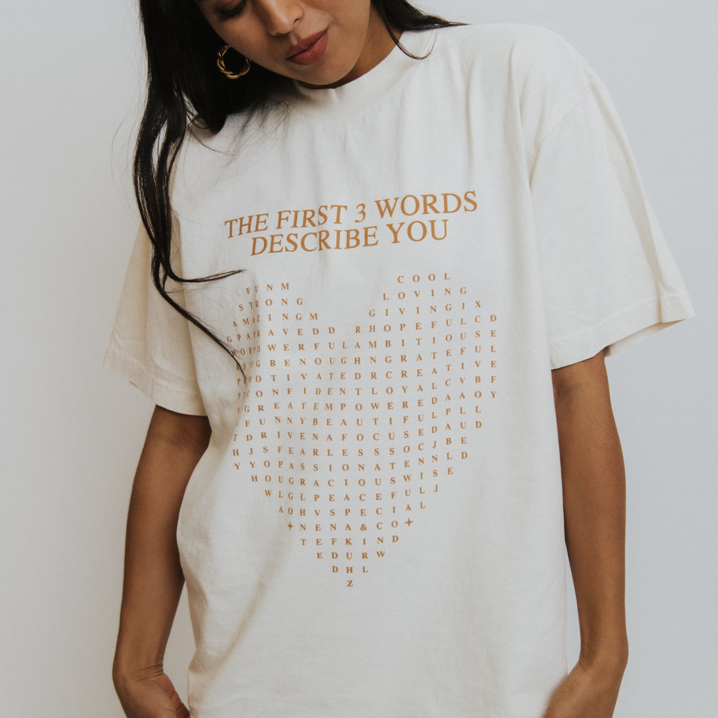 NENA & CO. APPAREL - WORD SEARCH T-SHIRT - CREAM