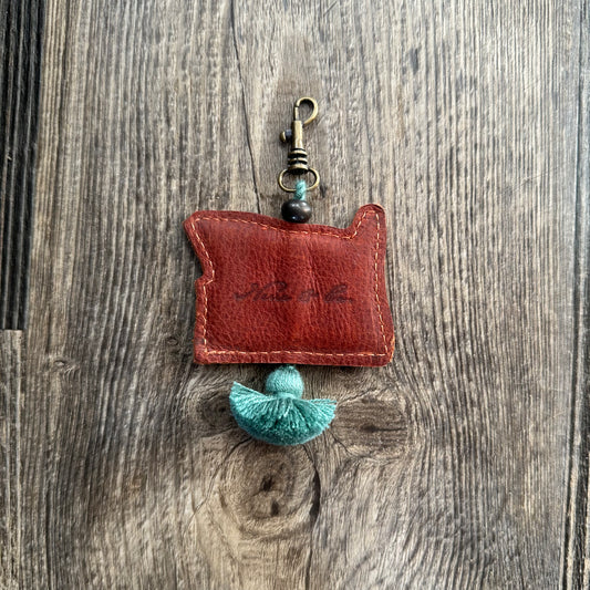 LEATHER CHARM - OREGON SALMON - SIENNA