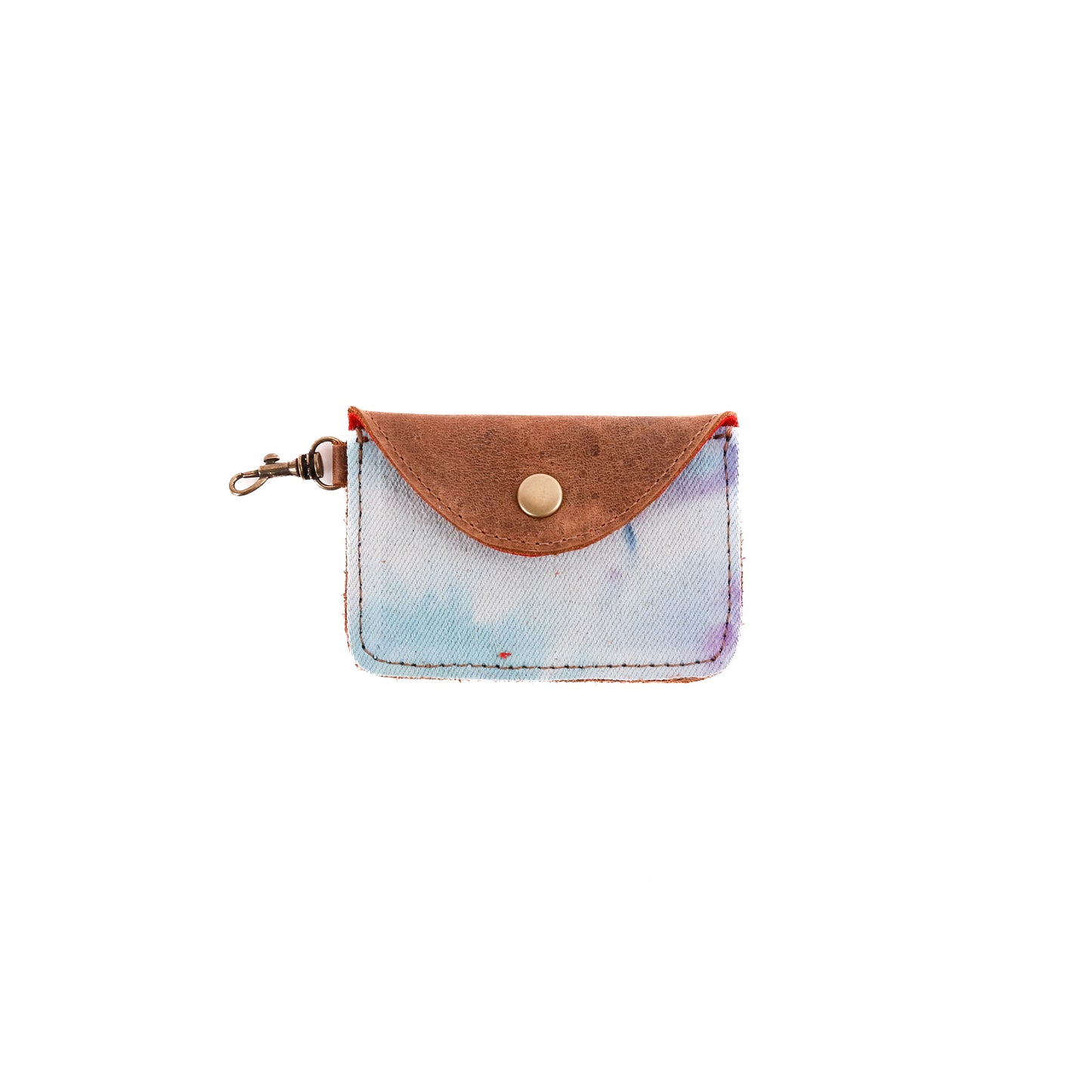 CARD WALLET - TIE DYE - UPCYCLED DENIM - CAOBA LEATHER - NO. 10002