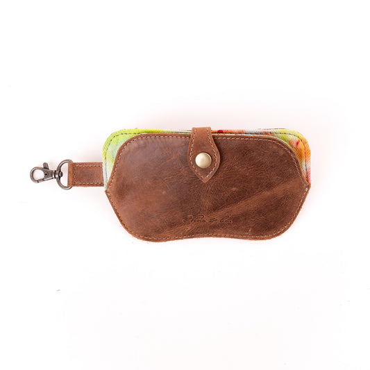 SUNGLASS SNAP CASE - TIE DYE - UPCYCLED DENIM - CAOBA - NO. 10006
