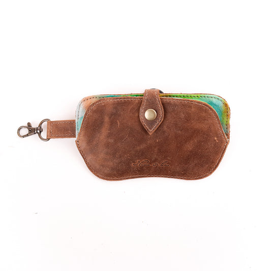 SUNGLASS SNAP CASE - TIE DYE - UPCYCLED DENIM - CAOBA - NO. 10023