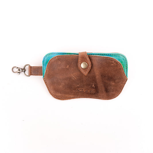 SUNGLASS SNAP CASE - TIE DYE - UPCYCLED DENIM - CAOBA - NO. 10024
