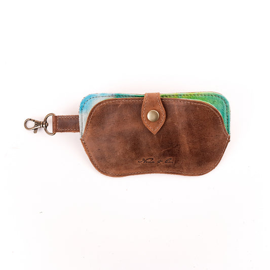 SUNGLASS SNAP CASE - TIE DYE - UPCYCLED DENIM - CAOBA - NO. 10025
