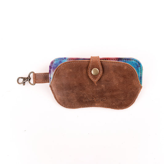 SUNGLASS SNAP CASE - TIE DYE - UPCYCLED DENIM - CAOBA - NO. 10026
