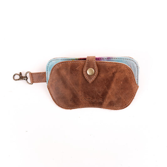 SUNGLASS SNAP CASE - TIE DYE - UPCYCLED DENIM - CAOBA - NO. 10027