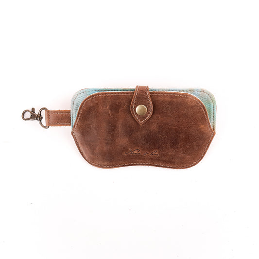 SUNGLASS SNAP CASE - TIE DYE - UPCYCLED DENIM - CAOBA - NO. 10028