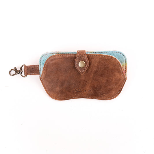 SUNGLASS SNAP CASE - TIE DYE - UPCYCLED DENIM - CAOBA - NO. 10030
