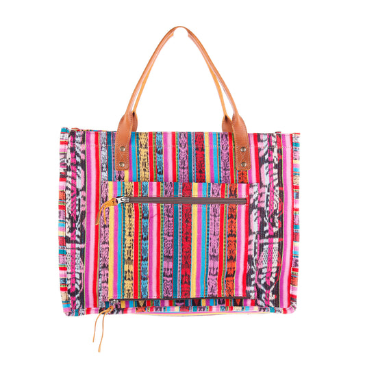 THE PERFECT TRAVEL TOTE - CORTE DE PLAYA - OOAK - CAFE - NO. 10120